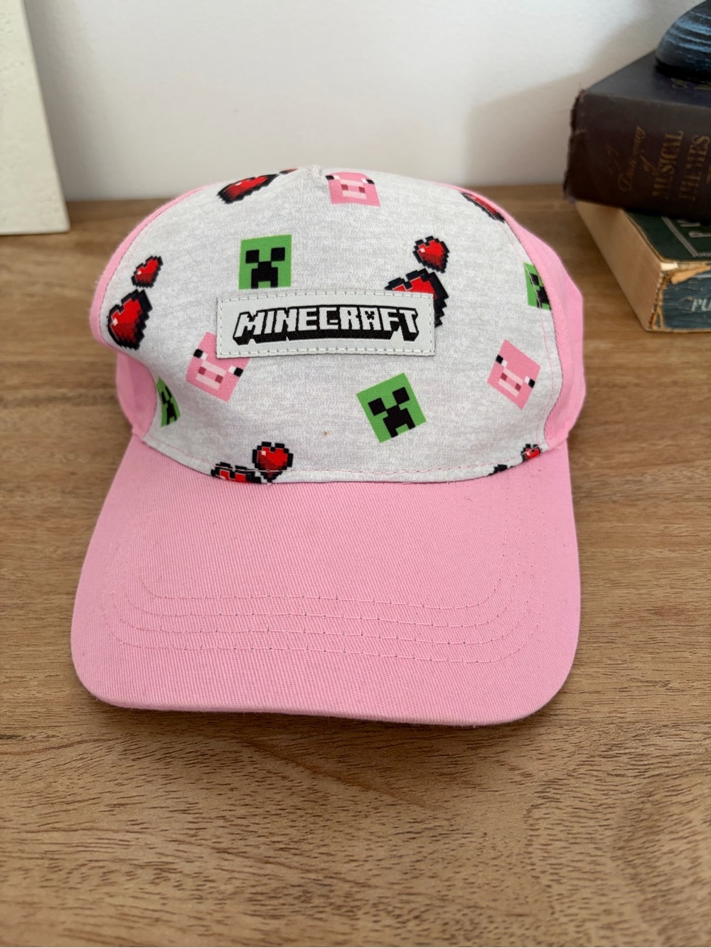 Minecraft Pink Youth Adjustable Hat Creeper Pig Hearts Cap 2023